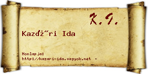 Kazári Ida névjegykártya